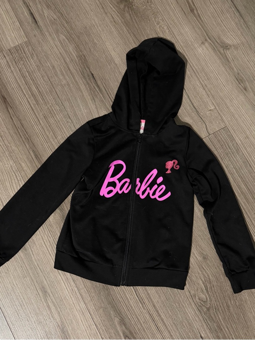 Barbie Black Hoodie with Bright Pink Logo